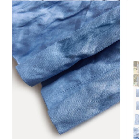 NWT ZARA WRINKLED PLEATED PANTS ZW COLLECTION LIGHT BLUE - Picture 7 of 9